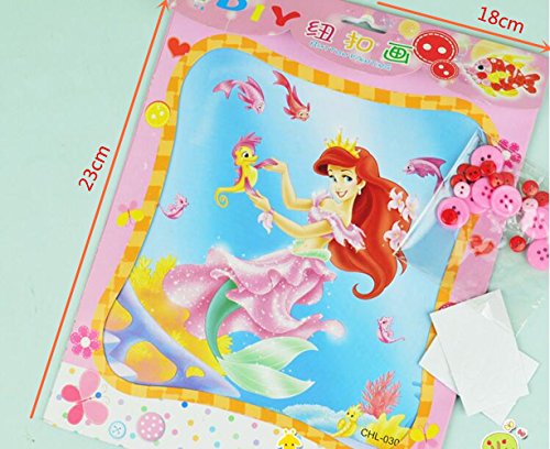 Vytung Button Painting Mosaic Sticker DIY handmade Art Kits for Kids Animal (Pack of 4) (Princess)