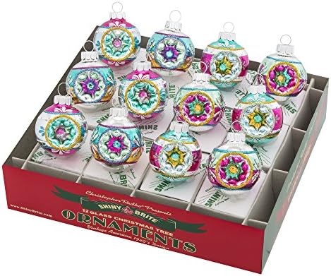 Shiny Brite Vintage Celebration 12-Pc 1.75'' Reflector Rounds