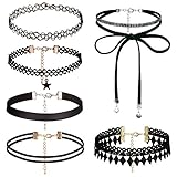 Dream Catcher 1-6 Pcs Stretch Gothic Tattoo and Leather Choker Necklace Set for Women Girls Teens