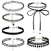 Choker Necklace Black Velvet Choker Set Necklaces for Women Girls(6 Pcs)