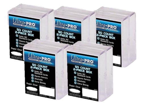 ULTRA PRO **(10x) 2-Piece Box** Holds 50 Cards Each PLASTIC STORAGE BOX Sports Cards & Gaming Decks