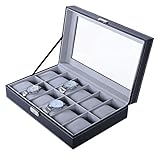 BASTUO 12 Watch Box for Men, Large Watch Display