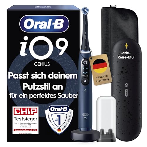 Oral-B iO Series 9 Elektrische Zahnbürste — Electric Toothbrush, Inkl. 1 Aufsteckbürste — 7 Modi für Zahnpflege, CHIP Testsieger (11/25), Designed by