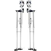 Nakkaa 48-64 Inch Adjustable Aluminum Drywall Stilt | Silver, for drywall taping, painting, cleaning high windows