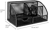 EXERZ Desk Organiser Mesh Desk Tidy Caddy Multifunctional 7 Compartments Black view 2