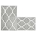 U'Artlines 2 Piece Doormat Area Rug Resist Dirt Decorative Non Slip Floor Mats Low-Profile Machine Washable Indoor Outdoor for Front Door Entryway Kitchen Bathroom (17.7x25.6+20.9x33.9, Gray)