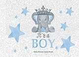 It's a Boy Baby Shower Guest Book: Elephant Prince Sign in book (blue & grey) with bonus gifts log t by Lillian Rosie Designs