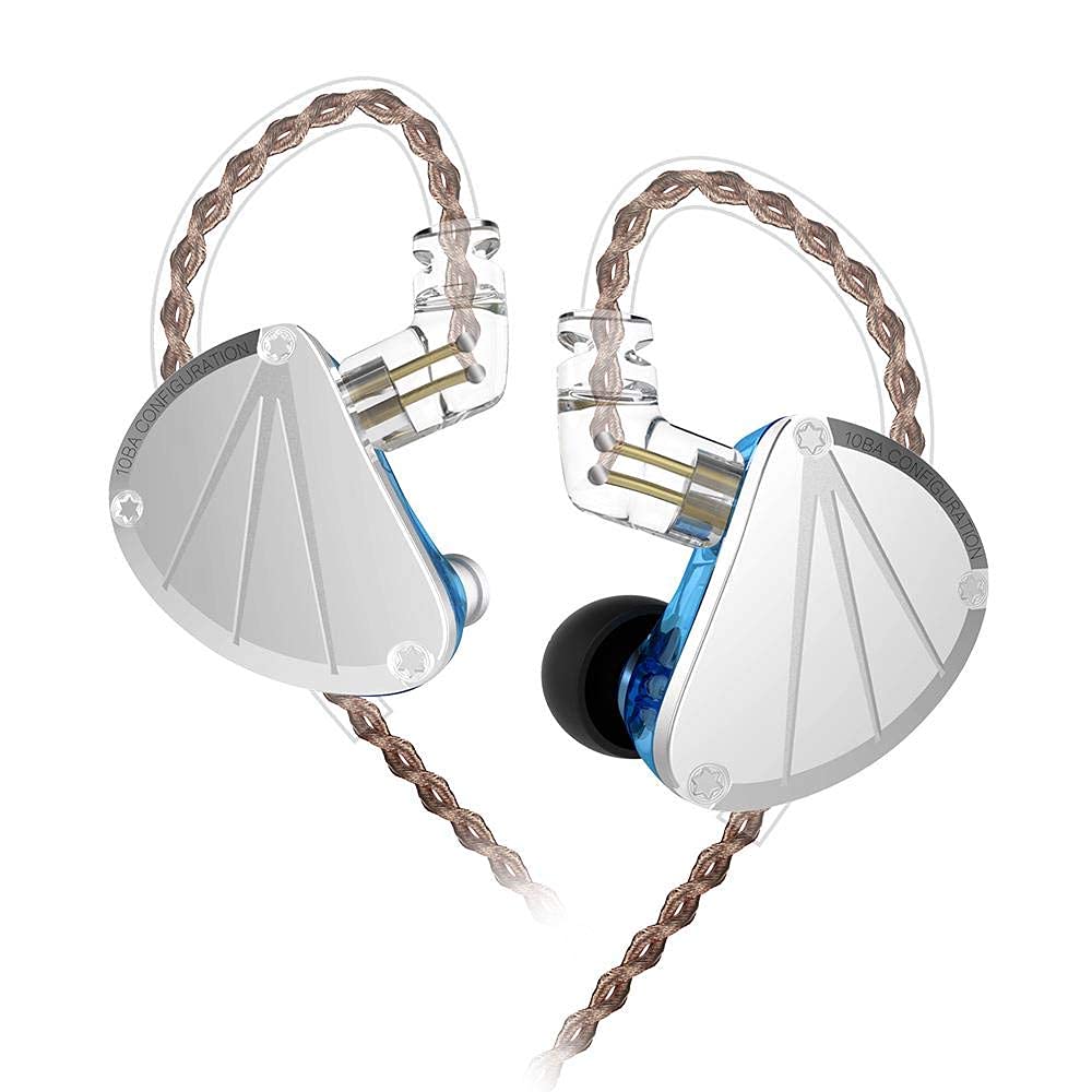 KINBOOFI KBEAR KB10 in-Ear Monitors,IEM 5 Balanced Armature Driver Units per Side Earphone. Stereo HiFi Musician Headset,Sport Headphone with Detachable 0.75MM 2 Pin Cable