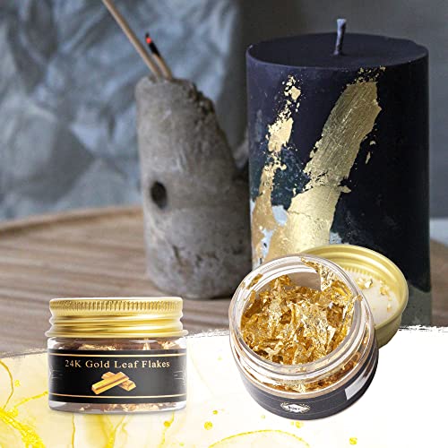Edible Gold Flakes, 30mg 24k Gold Leaf Foil Flakes for Cake Baking