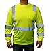 3C Products ST3000, ANSI/ISEA Class 3, Men’s High Vis Long Sleeve Safety T-Shirt, UV Protection, Reflective, Neon Green