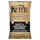 Kettle Brand Cut Potato Chips, Krinkle Cut Salt and Fresh Ground Pepper, 13 Ounce Bag