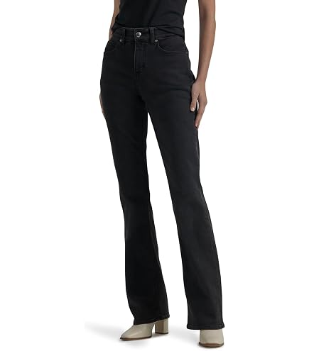 Lee Women's Ultra Lux High Rise Bootcut Jean, Black, 2 Long at