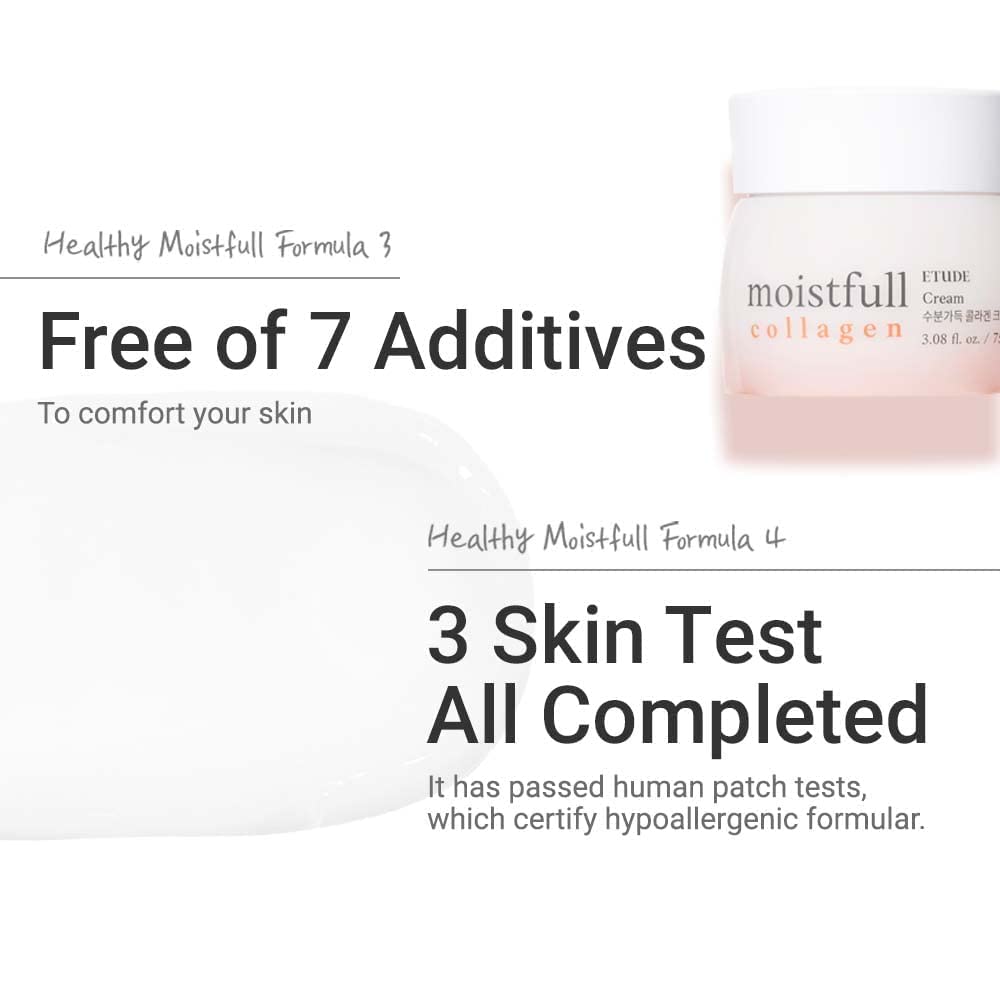 ETUDE Moistfull Collagen Cream, Face Moisturizer, Super Collagen Water, Macadamia Seed Oil, Lupinus Albus Protein, Deep Moisturizing Cream, Korean Skin Care, Beauty (2.53 Fl Oz)