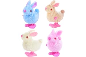 AIYUENCICI Bunny Jumping Chick Wind Up Toys Novelty Chicken Hopping Windup Toy for Kids Toddlers Easter Egg Hunt Basket Stocking Stuffers Party Favors Goody Bag Fillers Birthdays Gifts (Color A)