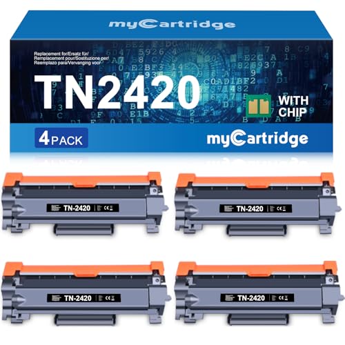 myCartridge TN2420 Toner Cartridge Compatible with TN-2420 TN2420 TN-2410 for HL-L2350DW DCP-L2530DW MFC-L2710DW MFC-L2710DW HL-L2375DW DCP-L2550DN HL-L2310D MFC-L2730DW MFC-L2750DW (4 Black)