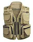 Men's 17 Pockets Mesh Water Resistant Fishing Photography Vest