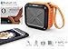 Ancord Waterproof Bluetooth Speaker with FM Radio IPX6 Portable for Outdoor 12 Hours Playtime Silicon Strap for Hanging (Orange)