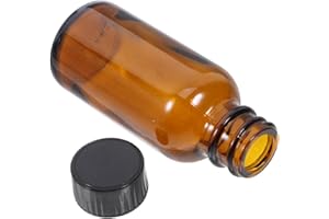 LIGIGWASH Amber Glass Vial Bottle 60ml with Phenolic Cap, Sample Glass Liquid Storage Container for Pharmaceuticals and Pills