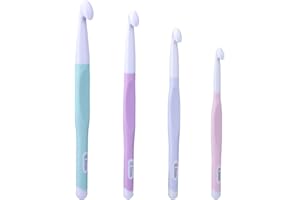 4pcs Large Crochet Hooks Set, 8mm 10mm 12mm 15mm Plastic Big Crochet Hooks for Chunky Yarn with Ergonomic Handle Weaving Tool