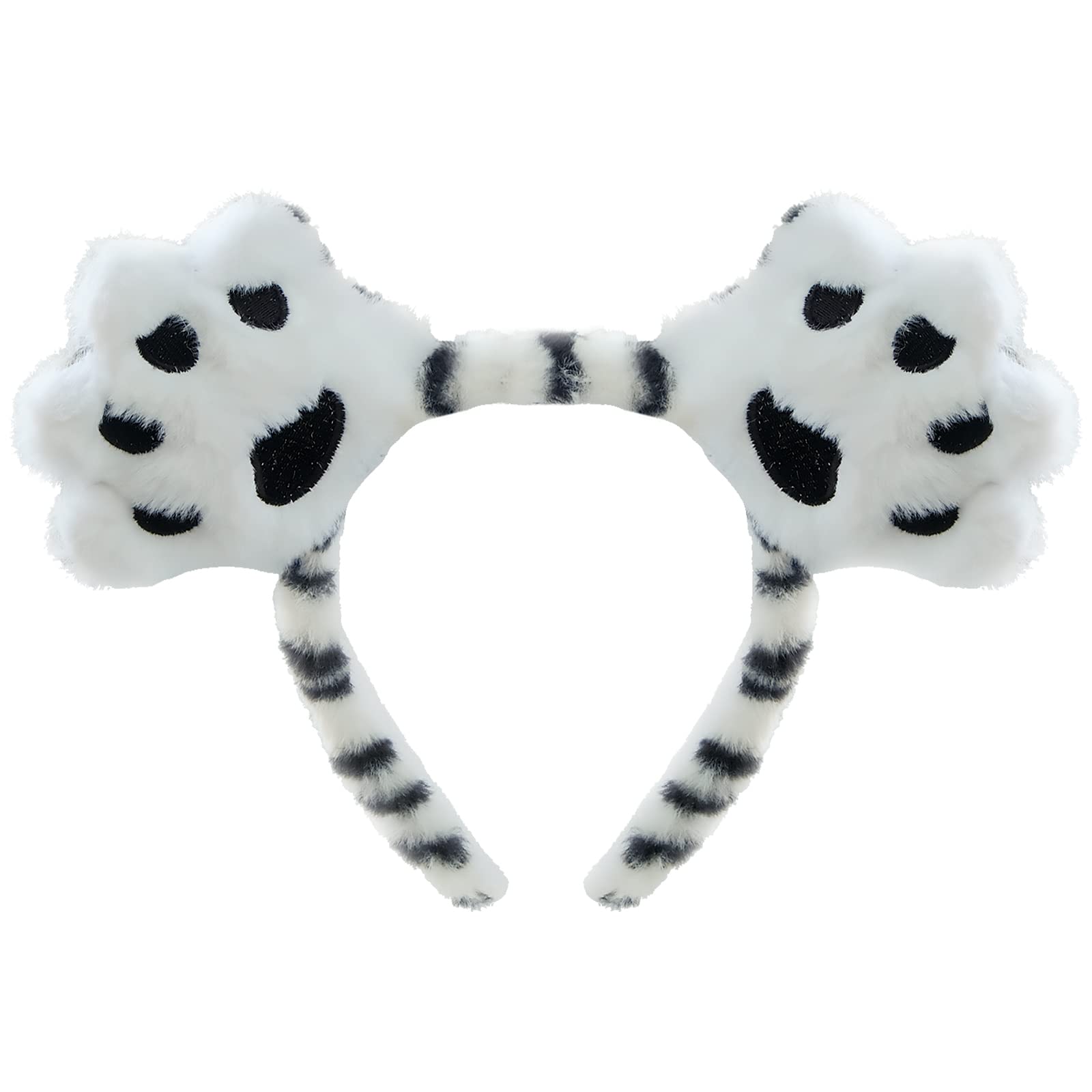 1 Pcs Plush Tiger Headband Animal Ear Hairband Tiger Hair Hoop for Women Girls Daily Decoration and Party (White)