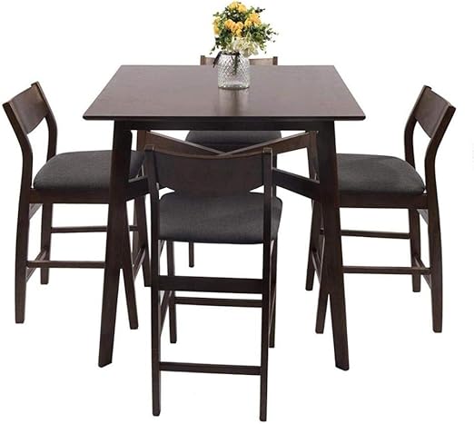 Amazon Com 5 Pieces Table And Chairs Set For 4 Person Wooden Tables For Dining Room Table Chair Sets