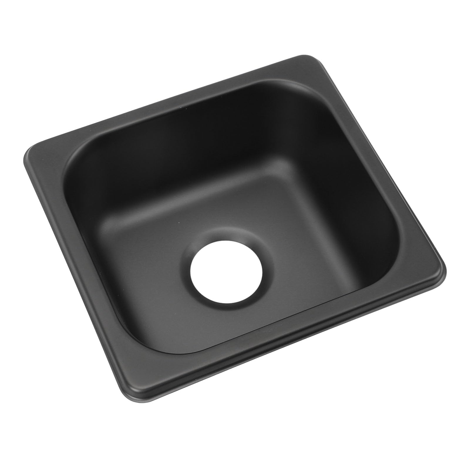 Bar Sink 150x135x70mm,Wet Bar Sink Drop in,RV Sink,Small Stainless Steel Kitchen & Bar Sink with 40mm Drain Hole for Boat Caravan RV Black