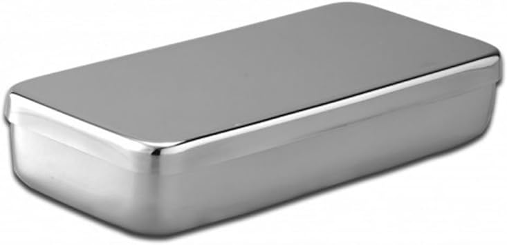Caja acero inoxidable 18 x 10x 3 cm-Unidad: Amazon.es: Salud y cuidado personal