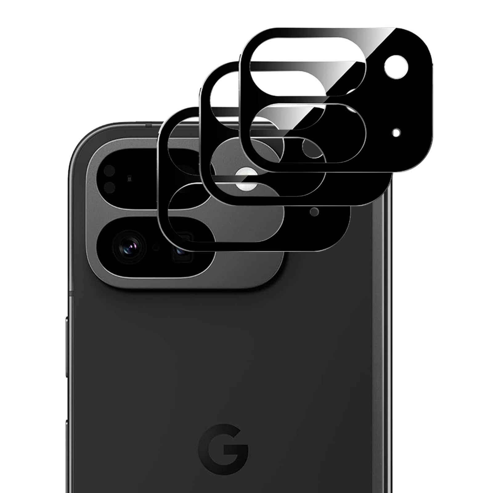 KUSINHOKA 3 Packs Camera Lens Protector for Google Pixel 9 Pro Fold,Scratch Resistant,Scratch Resistant,Ultra HD Clear 9H Glass Camera Lens Protector for Google Pixel 9 Pro Fold，Black