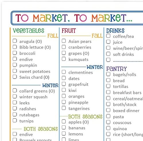 Lillycat Fall &amp; Winter Grocery List Pad - Rainbow