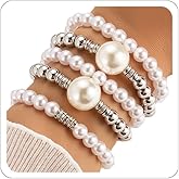 Xeyau Pearl Bracelets for Women Pearl Bracelet Gold Beaded Bracelets Set Gold Bracelet Stylish Accessories Prom Jewelry