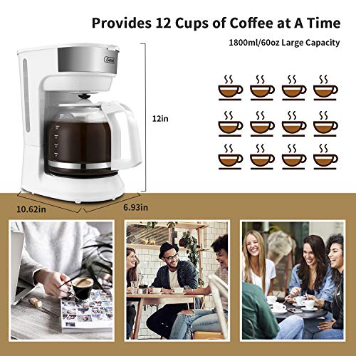 Gevi Coffee Maker, 12 Cup Instant Drip Coffee Brewer Machine with Glass