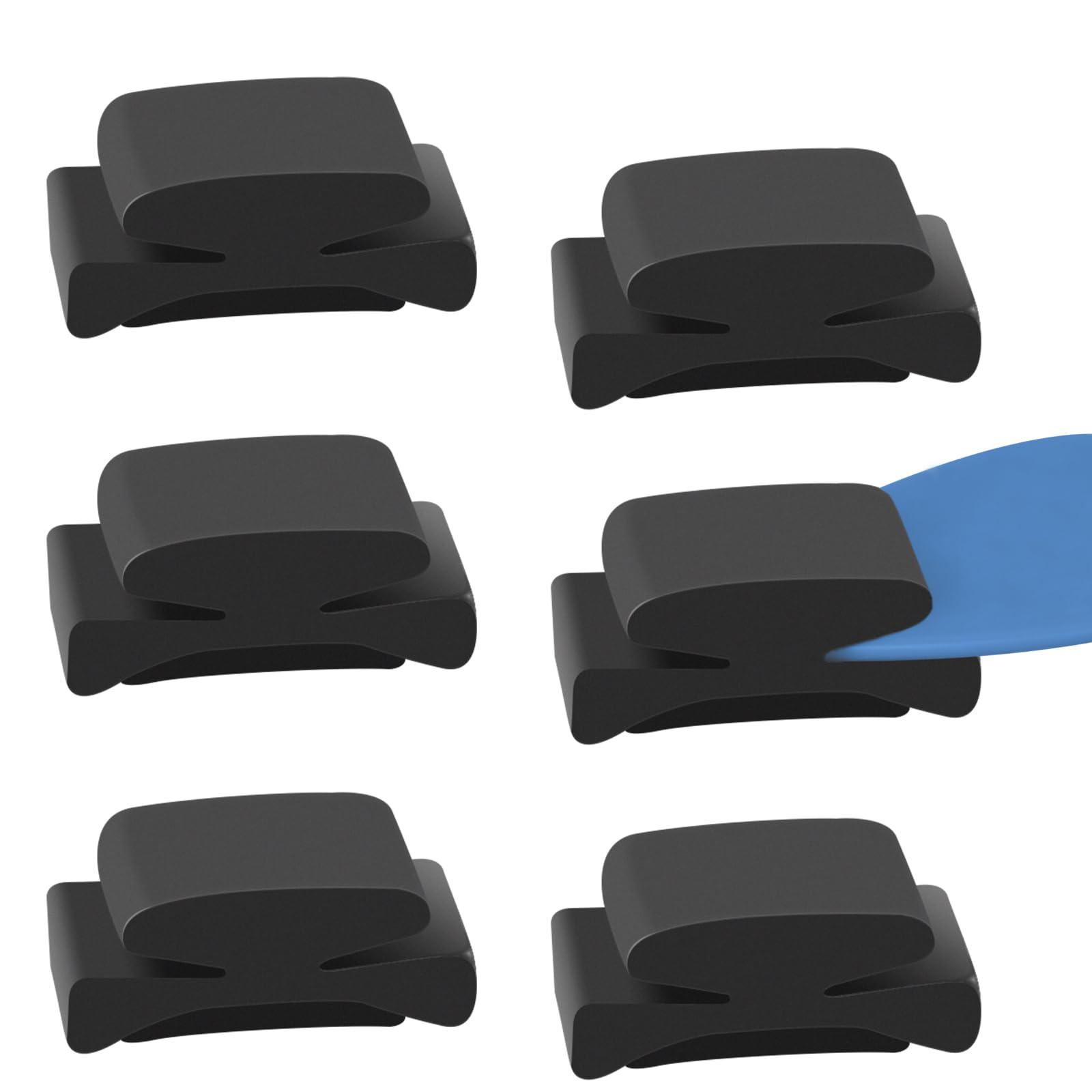 Linkidea 6 Pack Rubber Guitar Headstock Pick Holder, Pickholder for Guitar, Bass, Ukulele Thinned Picks (Black)