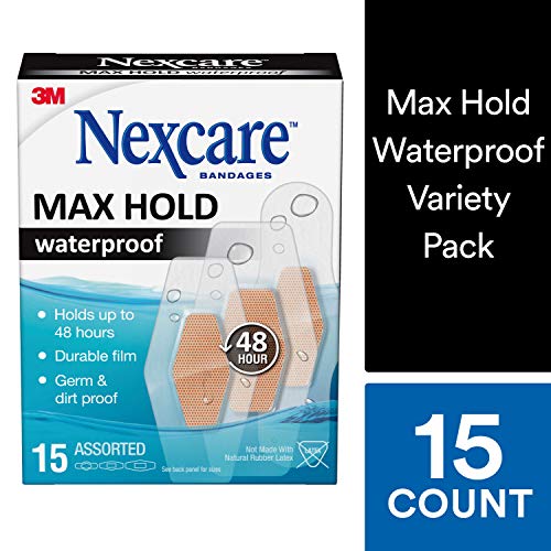 Nexcare Bandages Max Hold Waterproof Bandages, Assorted, 15 Count - //coolthings.us