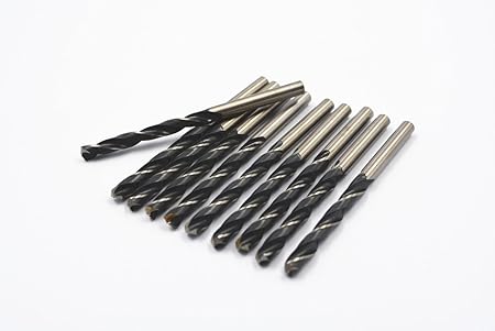 Generic 0.24 Bit Dia. Helix 10 Pcs HSS M2 Twist Drilling Bits w Straight Shank for Stainless Steel