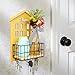 HENGSHENG wishacc Key Holder Wood Wall Mounted.Mail, Letter Holder, Key Rack Organizer for Entryway, Kitchen, Office (Deep Mustard Yellow)