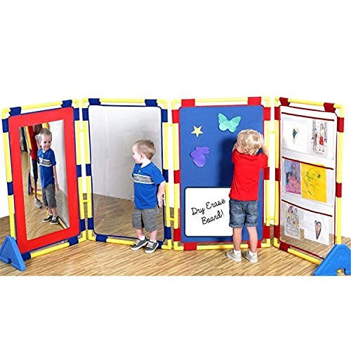 Children's Factory-CF900-356 Activity PlayPanel Center, Free-Standing Room Divider Screens, Kids Art & Learning Classroom/Daycare/Preschool Partitions Set - 4