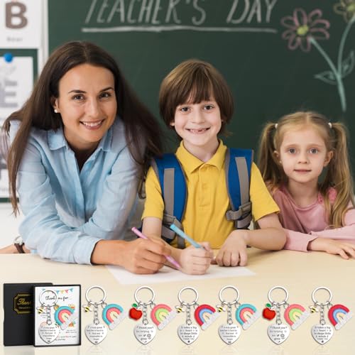 iZoeL Thank You Teacher Gifts for Women Men Best Teacher Gifts Thank You Cards Keyring Gift For Teacher End Of The Year - Graduation Gifts for Nursery Assistant Head Teacher Pre School Teacher