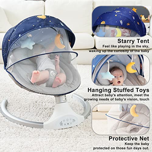 Bellababy Bluetooth Baby Swing for Infants, Compact & Portable Baby