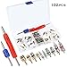 GVDOR Car Air Conditioner Valve Core HV A/C Schrader Vale Cores Accessories 102Pcs for R12 R134a Refrigeration Tire Valve Stem with Dual-Head Installer Dismantling Remover Tool Kits Replacement