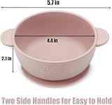PandaEar Silicone Baby Bowls with Suction 3 Pack Pink Rose Linen view 4