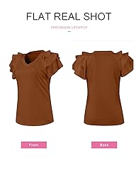 SHEWIN Plus Size Tops for Women 2025 Ruffle Short