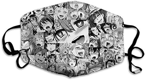 LSJGG Ahegao Hentai Girls Anime Printing Anti Pollution Face Mask Anti-dust Mouth Mask for Women and Men
