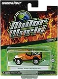 1991 Jeep Wrangler, Orange w/ Yellow Flames - Greenlight 96170D - 1/64 Scale Diecast Model Toy Car