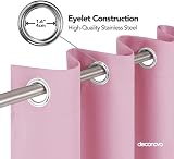 Deconovo Eyelet Curtains Pink 52x84 inches Pair Thermal Blackout Noise Reduction view 7