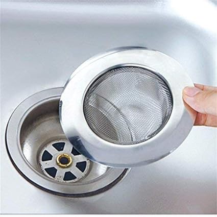 Skywalk Stainless Steel Strainer Kitchen Drain Basin Basket Filter Stopper Drainer Sink Jali, 9 cm
