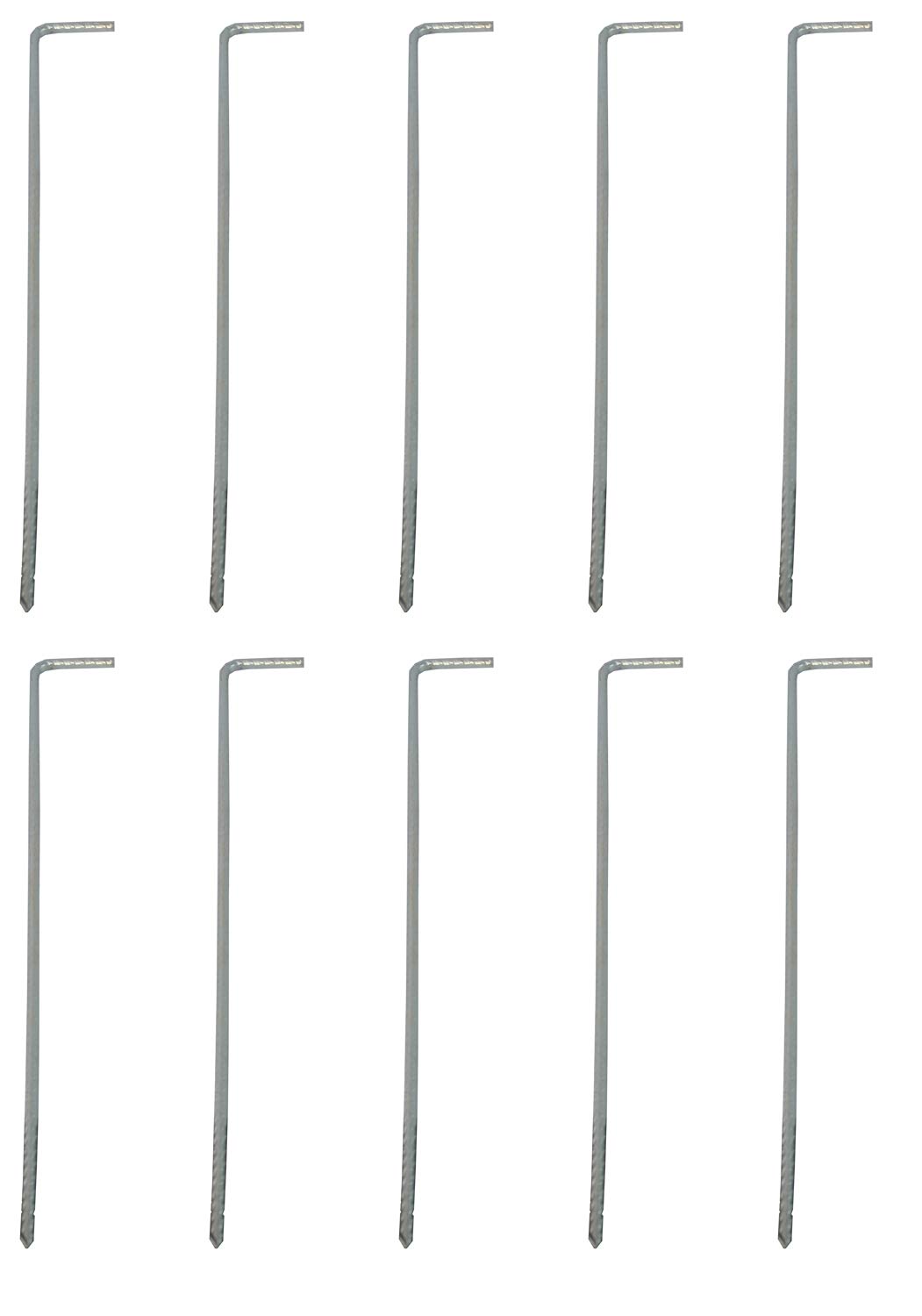 Savage Island 400mm x 6mm 10 Pack Galvanised Heavy Duty Steel Ground Stakes/Tent Pegs/Anchor Stakes. Suitable For Marquees, Trampolines, Gazebos, Bouncy Castles, Tents, Polytunnel Greenhouses