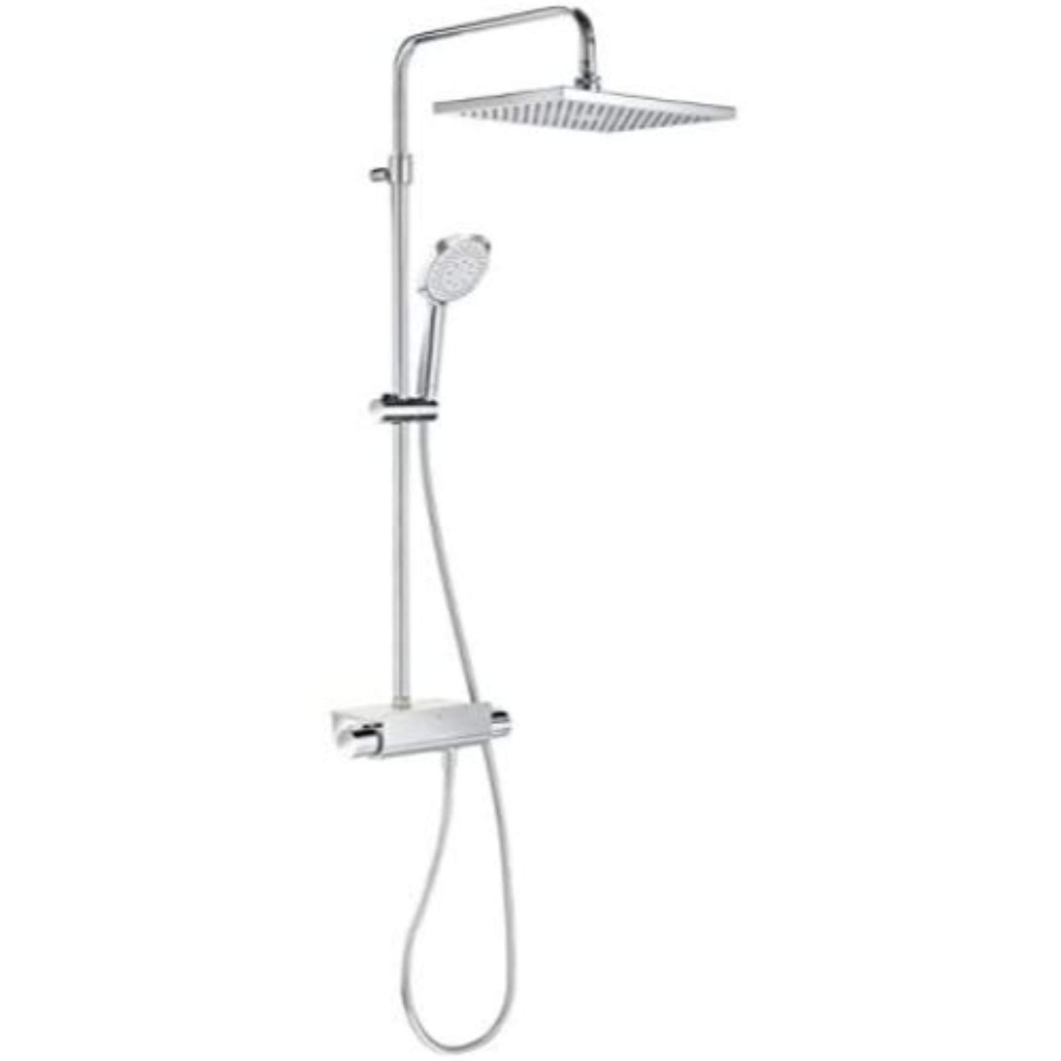 Roca Thermostatic Shower Column with Shelf, 36 x 24 x 5 cm, Aluminium Colour (Reference: AG0148100R)