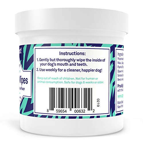 Petpost | Dental Wipes for Dogs - Bad Breath, Plaque and Tooth Decay Gone - 100 Presoaked Pads in Natural Tooth Cleaning Solution - Thumbnail 2