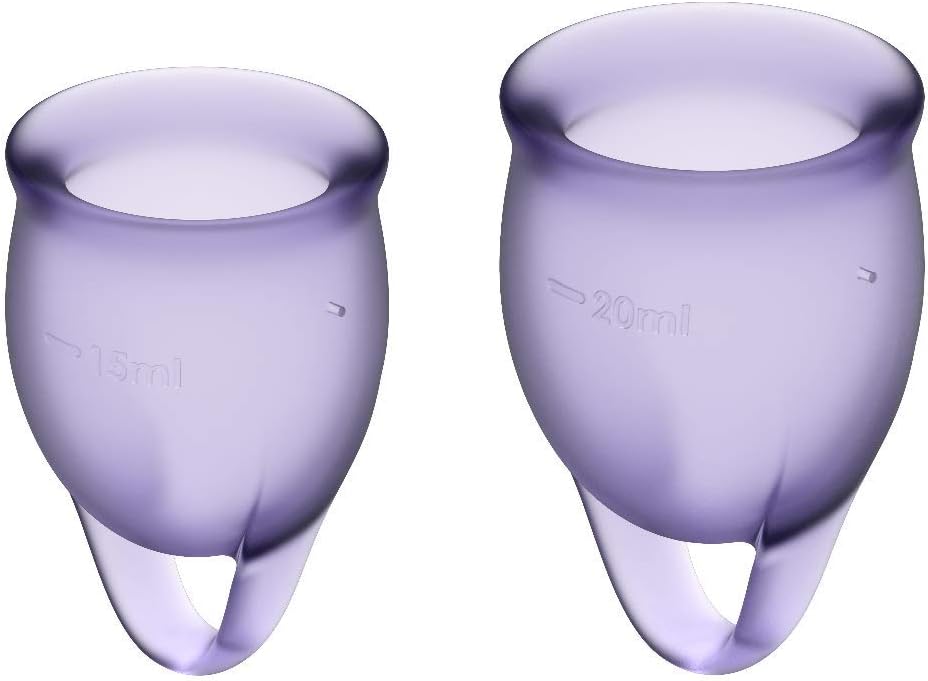 Satisfyer Feel Confident Menstrual Cup 2 Pieces, Violet, 2 Piece Assortment