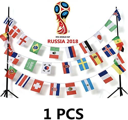 2018 Russian FIFA World Cup 32 Teams String Flag Country World Banner Bunting for Bar Home Party Supermarket Decoration 1PCS